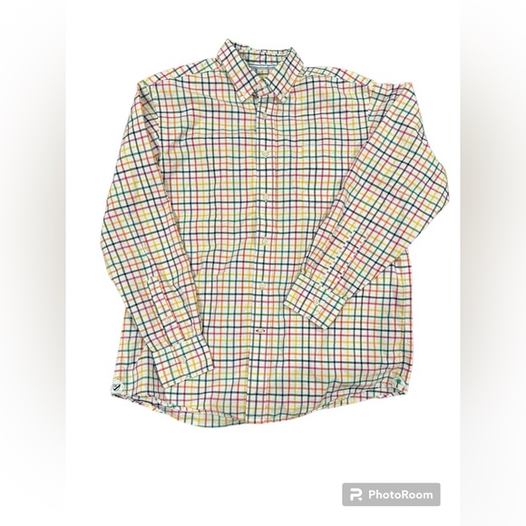 Cremieux Classic Multi Color Plaid Long Sleeve Button Up Mens Shirt L‎ - Picture 1 of 6
